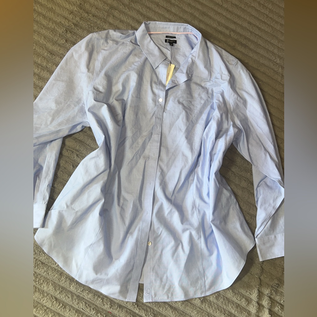 Talbots Light Blue Button-Down Shirt For Women